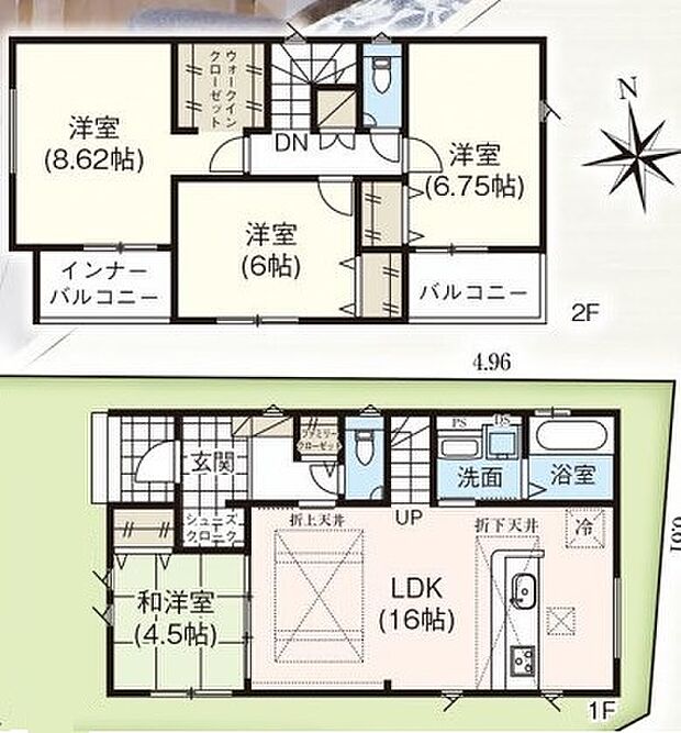 4LDK+ファミリークローゼット ※図面と現況に相違ある場合には現況優先とします。