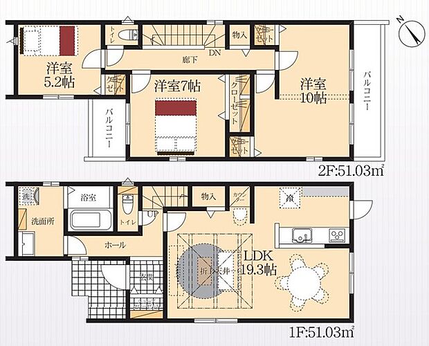 3LDK※図面と現況に相違ある場合には現況優先とします。
