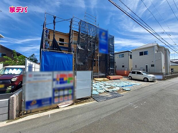 【1号棟】上棟しました！ ・長期優良住宅 ・4LDK ・LDK18.25帖、隣接和室4.5帖 ・全居室収納完備 ・パントリー ・オープンサニタリー ・テレワークカウンター付き 