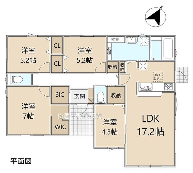 4LDK※図面と現況に相違ある場合には現況優先とします。