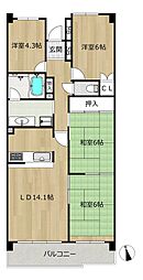 パストラルハイム三島壱番館 4LDKの間取図画像