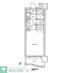 ロマネスク西新第5 1Kの間取図画像