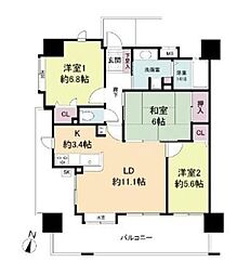 KDXレジデンス西公園 3LDKの間取図画像