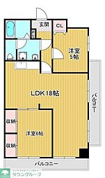 ST百道SUITES 2LDKの間取図画像