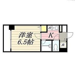 ヴィラ大濠 1Kの間取図画像