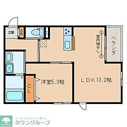 ジャルダンドソール茶山 1LDKの間取図画像