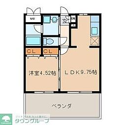 ウエストフルハウス 1LDKの間取図画像