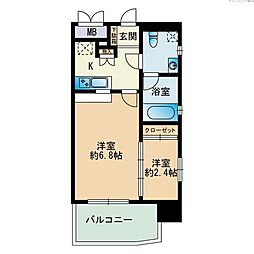 サニークレスト大濠公園 2Kの間取図画像