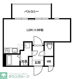 モダンパラッツォ平尾 ワンルームの間取図画像