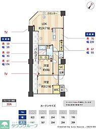 KDXレジデンス大濠ハーバービュータワー 2LDKの間取図画像