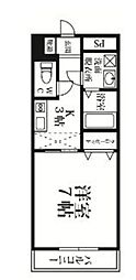 プレミアヒルズ 1Kの間取図画像