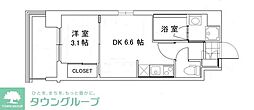 ニューガイアリルーム原通りNo.68 1DKの間取図画像