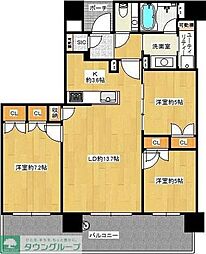 グランドメゾン浄水ガーデンシティフォレストゲート2 3LDKの間取図画像