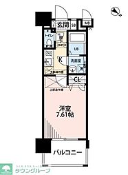 サヴォイル・パシフィーク 1Kの間取図画像