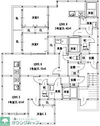クリーク下山門2 1LDKの間取図画像