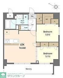 S-RESIDENCE薬院aureate 2LDKの間取図画像
