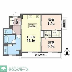 シャーメゾンステージ松山 2LDKの間取図画像
