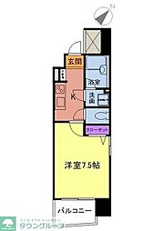 ロマネスク日赤通り 1Kの間取図画像