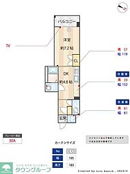 エンクレスト天神WING 1DKの間取図画像