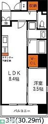 アンシャルム大濠プレミア 1LDKの間取図画像