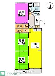 ドミール21 3LDKの間取図画像