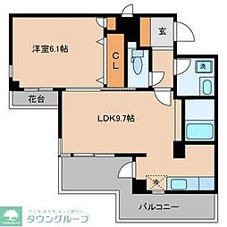 ファーブリック横浜 1LDKの間取図画像