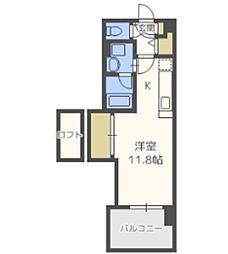 アクタス天神セントラルタワー2 ワンルームの間取図画像