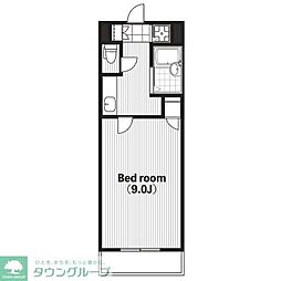 クロスステージ笹丘 1DKの間取図画像