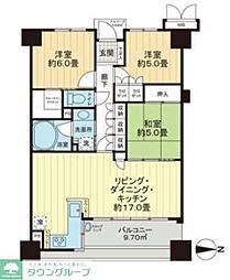 サーパス城南 3LDKの間取図画像