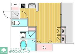 セラフィーノ白金 ワンルームの間取図画像