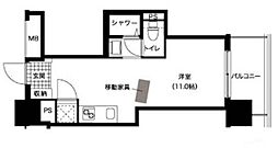 レジディア西新 ワンルームの間取図画像