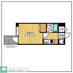ピュアドーム天神アクロス 1Kの間取図画像