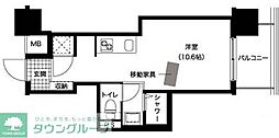 レジディア西新 ワンルームの間取図画像
