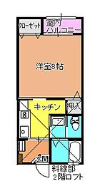 サンパティークN 1Kの間取図画像