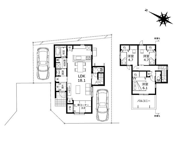 ■間取り図■要所に収納力があり使い勝手の良いお家♪