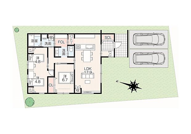 ■間取り図■ワンフロアで始める新生活♪収納豊富で使いやすいお家!