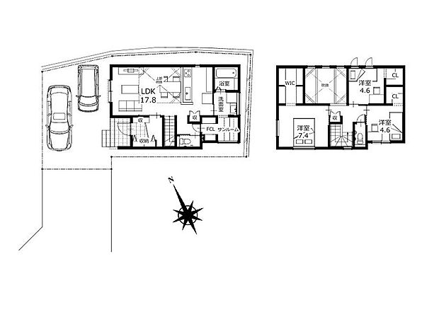 ■間取り図■各所に収納スペースを設けており整理整頓しやすい快適なお家!