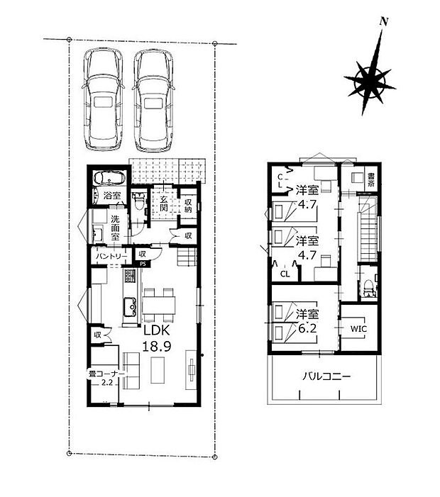 ■間取り図■各所に収納スペースを設けており整理整頓しやすい快適なお家!