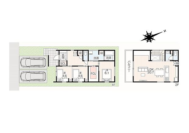 ■間取り図■快適な導線と陽当たりの良いお家♪