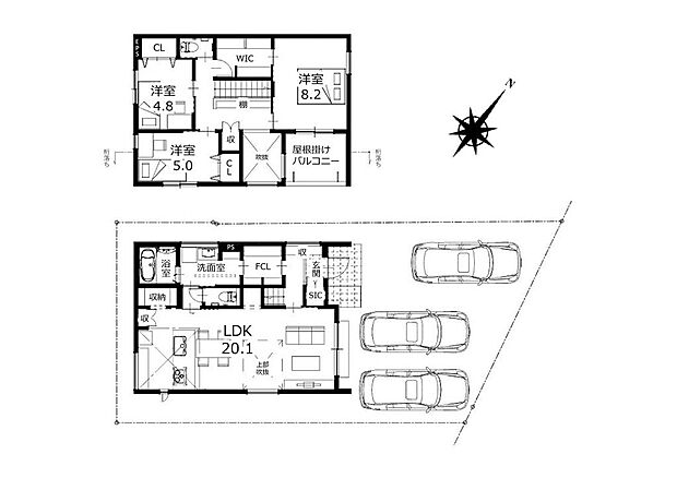 ■間取り図■要所に収納力があり使い勝手の良いお家♪