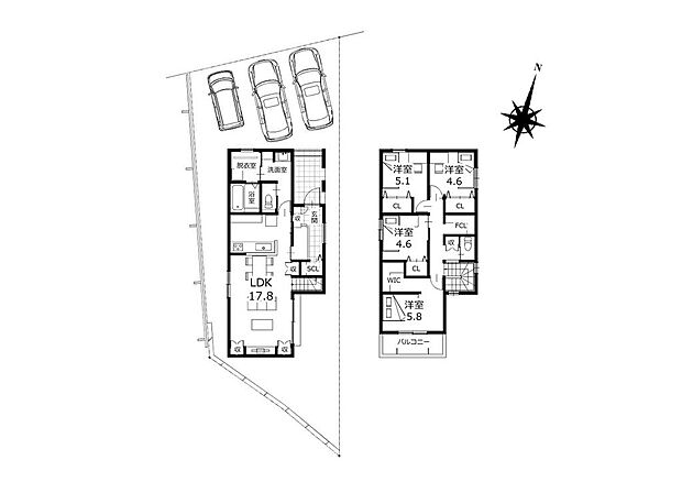 ■間取り図■要所に収納力があり使い勝手の良いお家♪