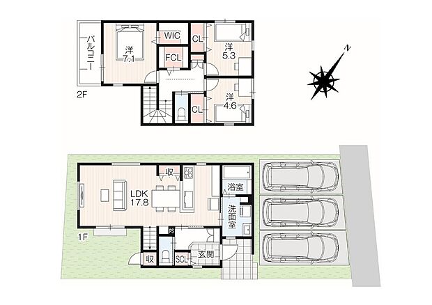 ■間取図■要所に収納力があり使い勝手の良いお家♪