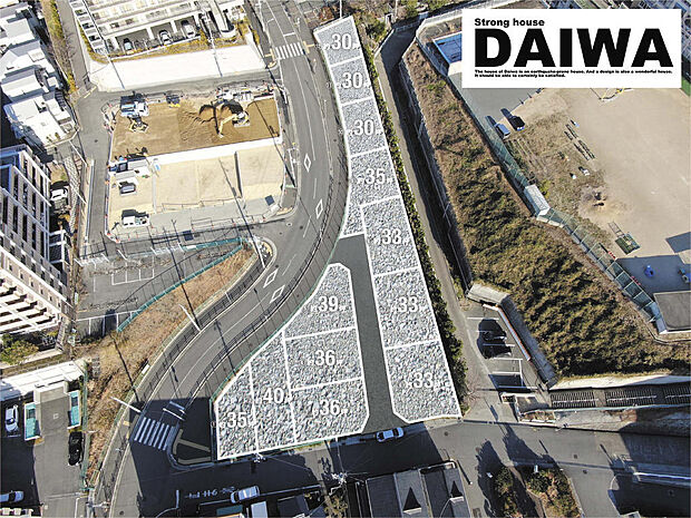 ■航空写真(造成CGイメージ加工)■綺麗な分譲地♪お買い物施設も徒歩圏内に整った住環境◎