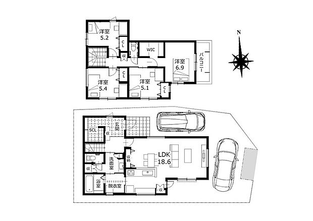■間取図■要所に収納力があり使い勝手の良いお家♪
