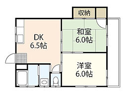 重森ビル 3階2DKの間取り