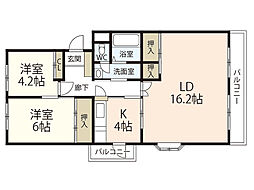 APファイン大町 2LDKの間取図画像