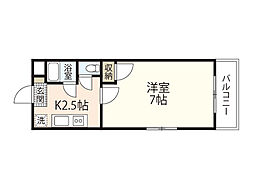 トロール小野原 1Kの間取図画像