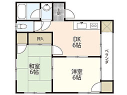 ヴィラブランシュ古江 4階2DKの間取り