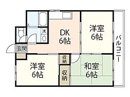 コーポ伊藤 3DKの間取図画像