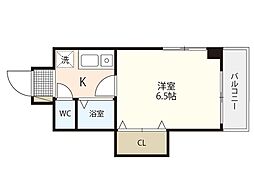 コーポ倉本 3階1Kの間取り